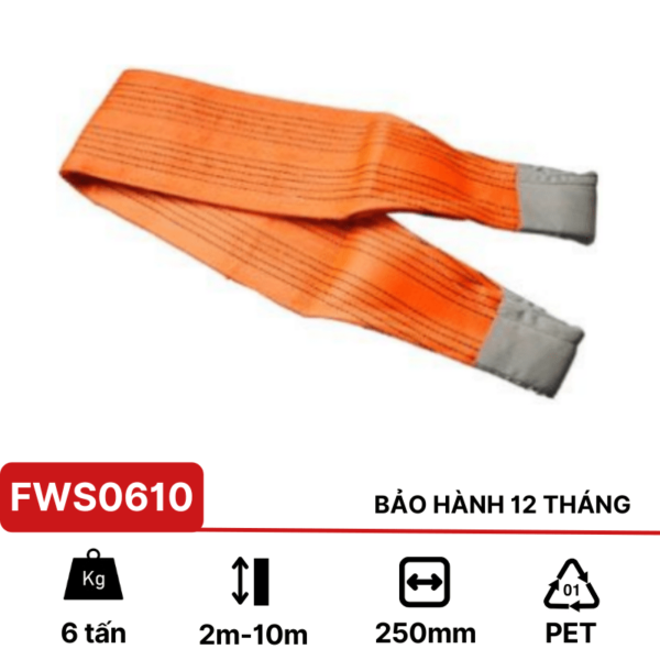 Cáp vải cẩu hàng 10 tấn Kawasaki