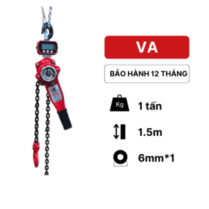 Pa lăng lắc tay cân điện tử 1 tấn KawasakiPa lăng xích lắc tay cân điện tử VA 1 tấn