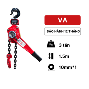 Pa lăng lắc tay cân điện tử 3 tấn KawasakiPa lăng xích lắc tay cân điện tử VA 3 tấn