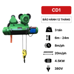 Pa lăng cáp điện 3 tấn KawasakiPa lăng cáp điện 3 tấn Kawasaki