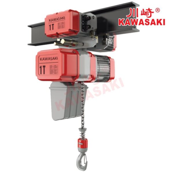 Pa lăng xích điện 1 tấn di chuyển DCER Kawasaki