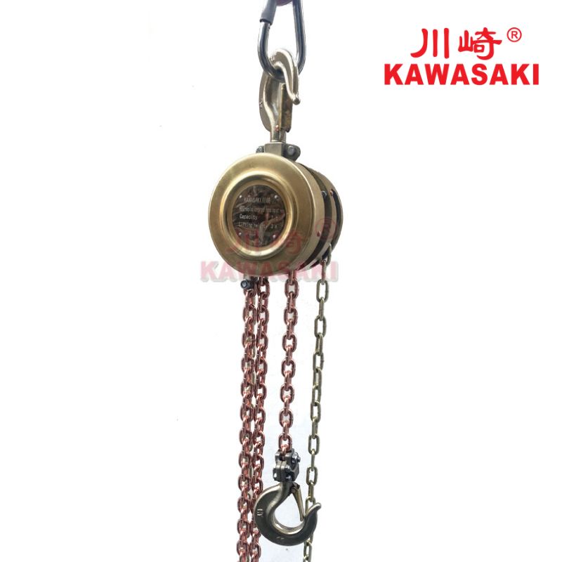 Pa lăng xích kéo tay phòng nổ 1 tấn Kawasaki