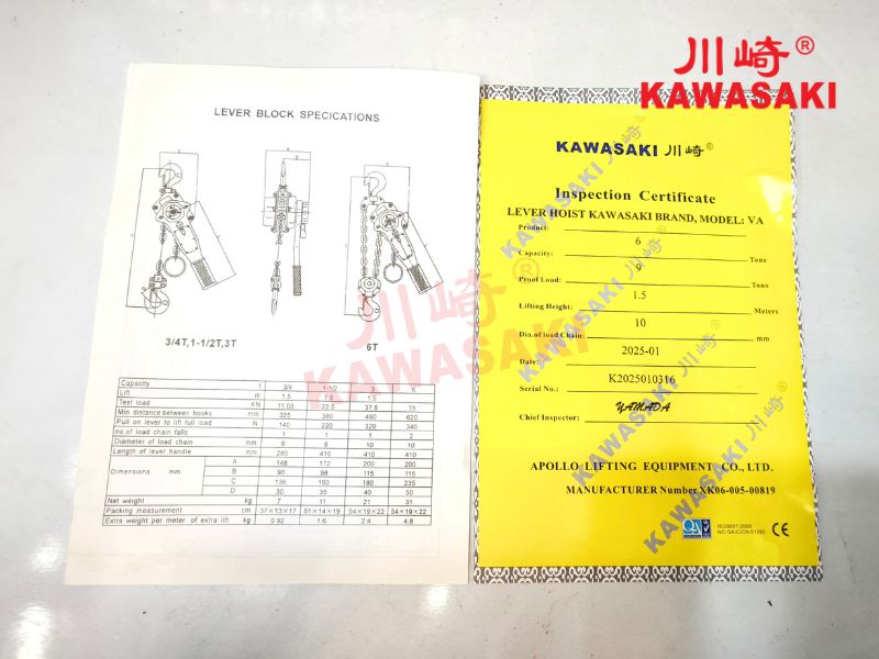 Pa lăng có đầy đủ CO, CQ