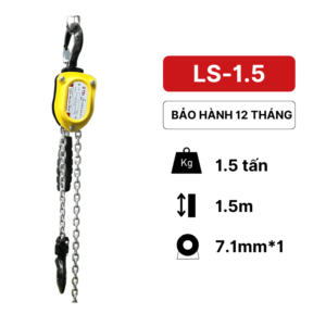 Pa lăng xích lắc tay mini 1.5 tấn KawasakiPa lăng xích lắc tay LS 1.5 tấn