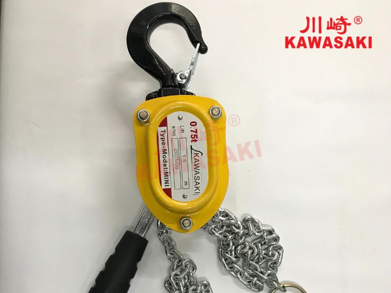 Pa lăng xích lắc tay mini 750kg Kawasaki