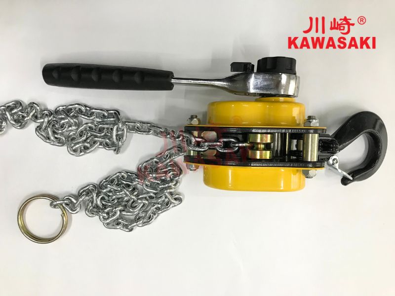 Pa lăng xích kéo tay mini 1.5 tấn Kawasaki