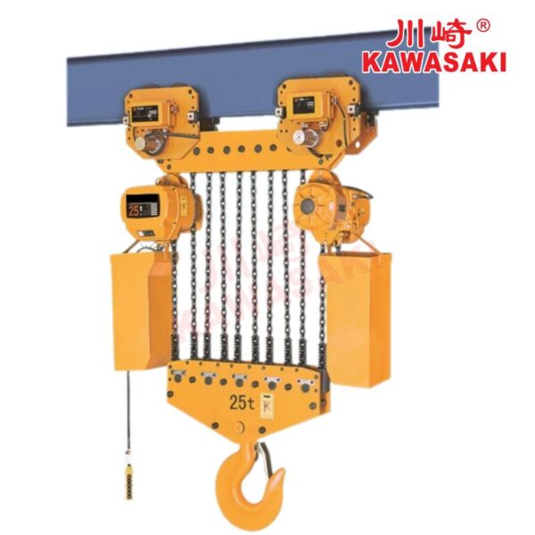 Pa lăng xích điện 25 tấn di chuyển Kawasaki