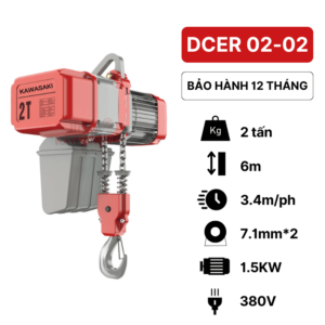 Pa lăng xích điện 2 tấn DCER 02-02 Kawasaki (cố định)Pa lăng xích điện 2 tấn DCER 02-02 Kawasaki (cố định)