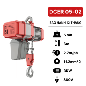 Pa lăng xích điện 5 tấn DCER 05-02 Kawasaki (cố định)Pa lăng xích điện 5 tấn DCER 05-02 Kawasaki (cố định)