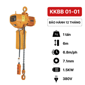 Pa lăng xích điện 1 tấn KKBB Kawasaki (380V)Pa lăng xích điện 1 tấn KKBB Kawasaki (cố định)