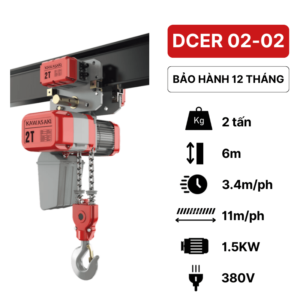 Pa lăng xích điện 2 tấn DCER 02-02 Kawasaki (di chuyển)Pa lăng xích điện 2 tấn DCER 02-02 Kawasaki (di chuyển)