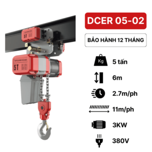 Pa lăng xích điện 5 tấn DCER 05-02 Kawasaki (di chuyển)Pa lăng xích điện 5 tấn DCER 05-02 Kawasaki (di chuyển)