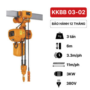 Pa lăng xích điện 3 tấn KKBB Kawasaki (di chuyển)Pa lăng xích điện 3 tấn KKBB Kawasaki (di chuyển)
