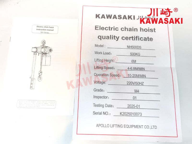 Sản phẩm chính hãng Kawasaki có đầy đủ CO, CQ