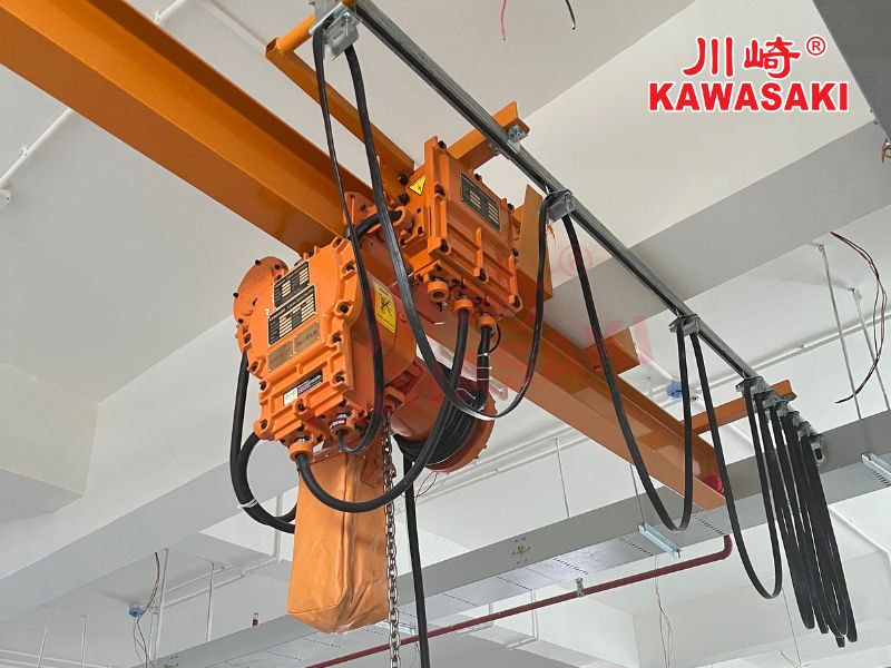 Cấu tạo pa lăng xích điện phòng nổ di chuyển