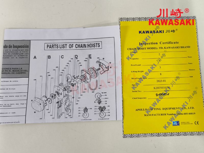 Pa lăng có đầy đủ chứng từ CO, CQ về nguồn gốc xuất xứ