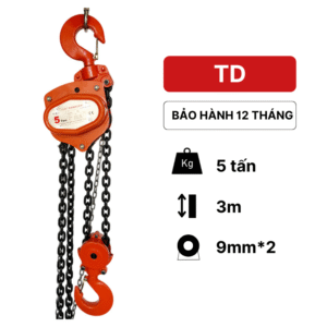 Pa lăng xích kéo tay 5 tấn 3m KawasakiPa lăng xích điện 5 tấn 3m TD Kawasaki