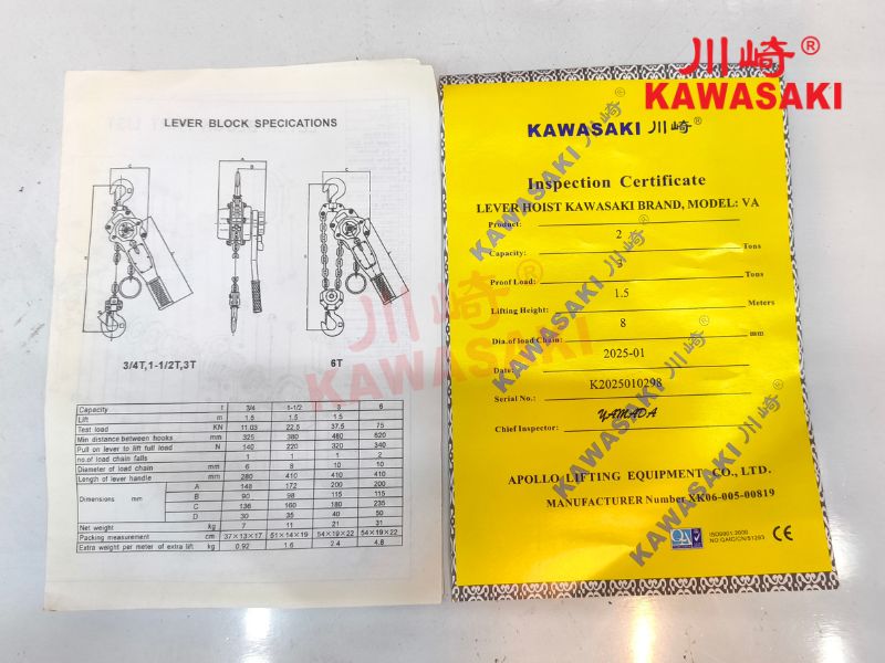 Pa lăng có đầy đủ chứng từ CO, CQ