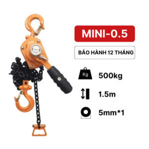 Pa lăng xích lắc tay mini 500kg KawasakiPa lăng xích lắc tay 500kg Kawasaki