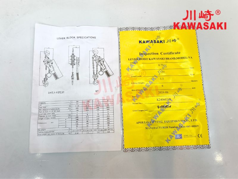 Pa lăng có đầy đủ CO, CQ về nguồn gốc xuất xứ