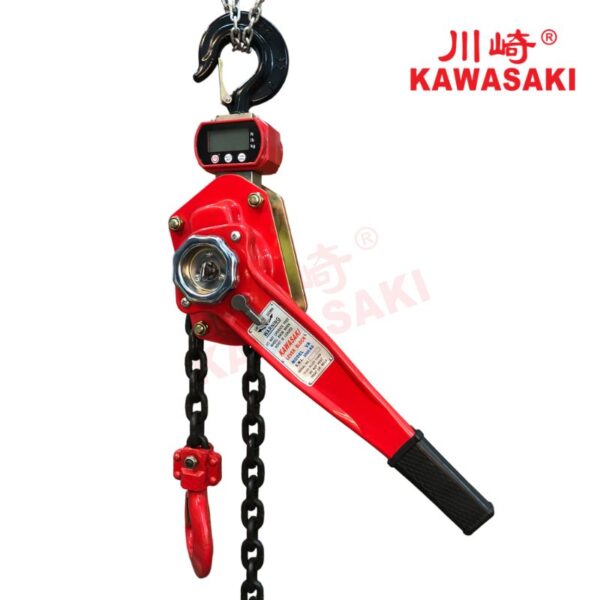 Pa lăng xích lắc tay cân điện tử 1 tấn Kawasaki