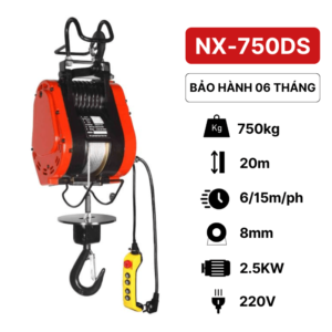Tời điện treo 2 cấp tốc độ NX-750DS KawasakiTời điện 2 cấp tốc độ NX-750DS