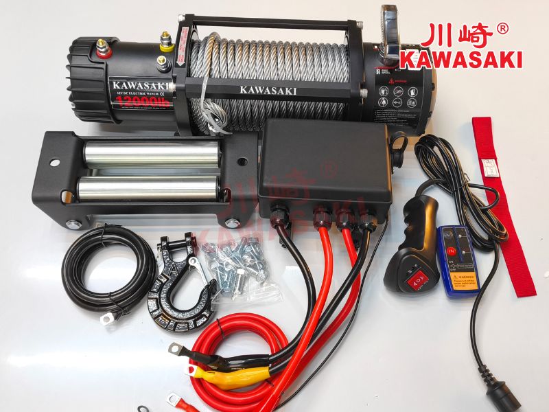 Tời điện 12V 12000lbs chính hãng Kawasaki