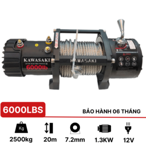 Tời điện 12v 6000lbs (3 tấn) cứu hộTời điện 12v 6000lbs Kawasaki