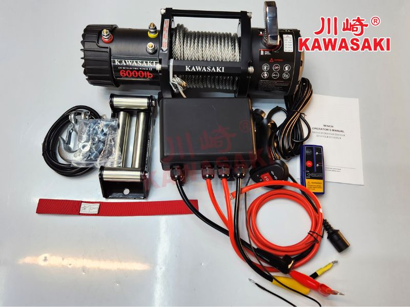Tời điện 12V 6000lbs chính hãng Kawasaki