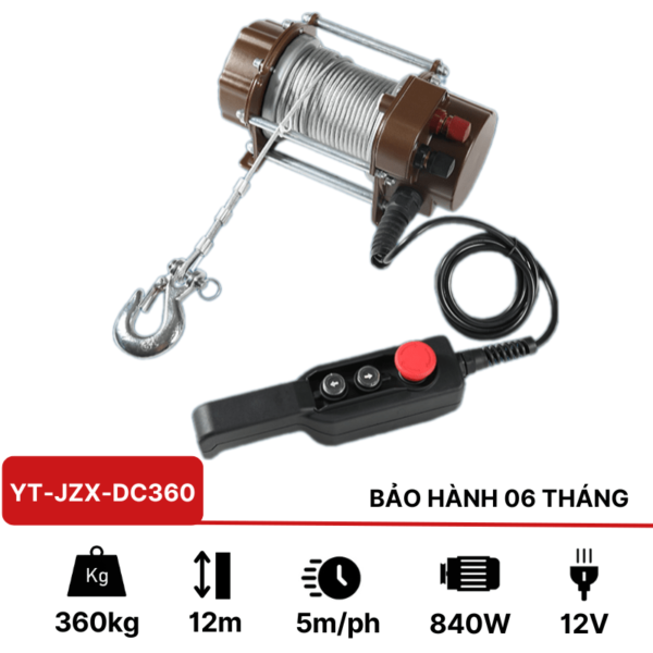 Tời điện 12V DC 360kg Kawasaki
