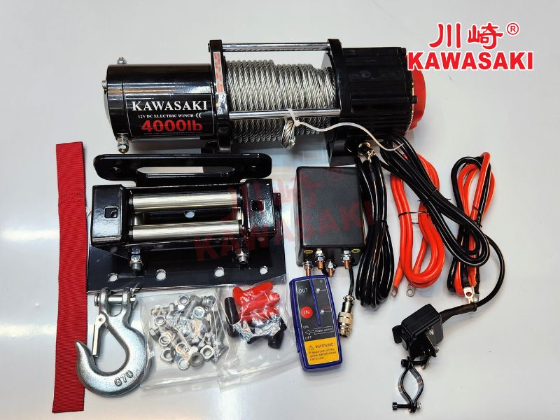 Tời điện 12V 4000lbs chính hãng Kawasaki