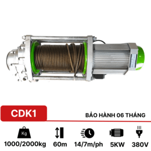 Tời điện đa năng CDK1 1000/2000 60m 380v (14/7m/phút)