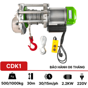 Tời điện đa năng CDK1 500/1000 30m 220v (30/15m/phút)