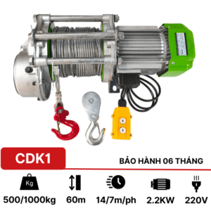 Tời điện đa năng CDK1 500/1000 60m 220v (14/7m/phút)