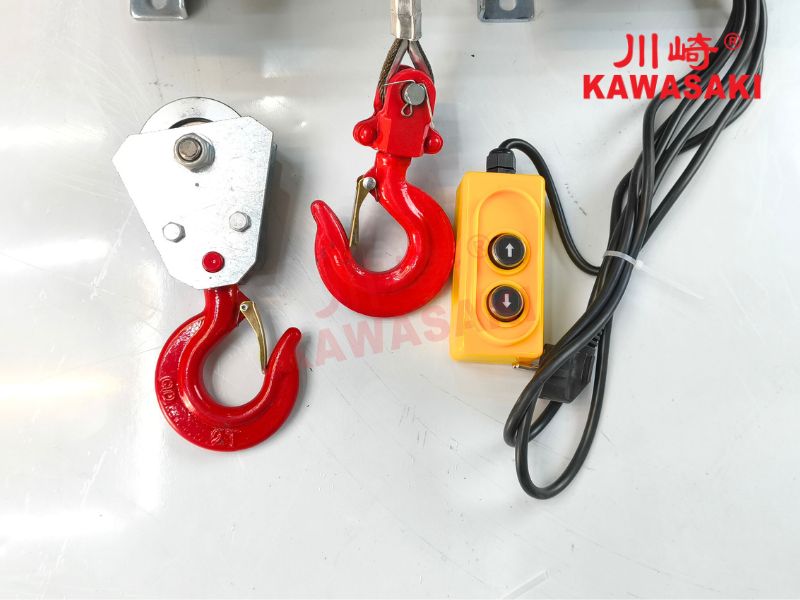 Puly đi kèm theo máy để đi cáp đôi