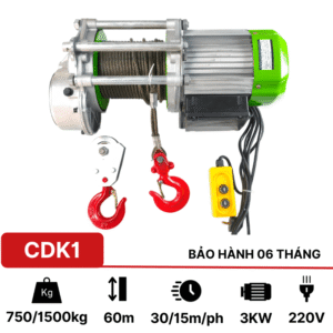 Tời điện đa năng CDK1 750/1500 60m 220v (30/15m/phút)