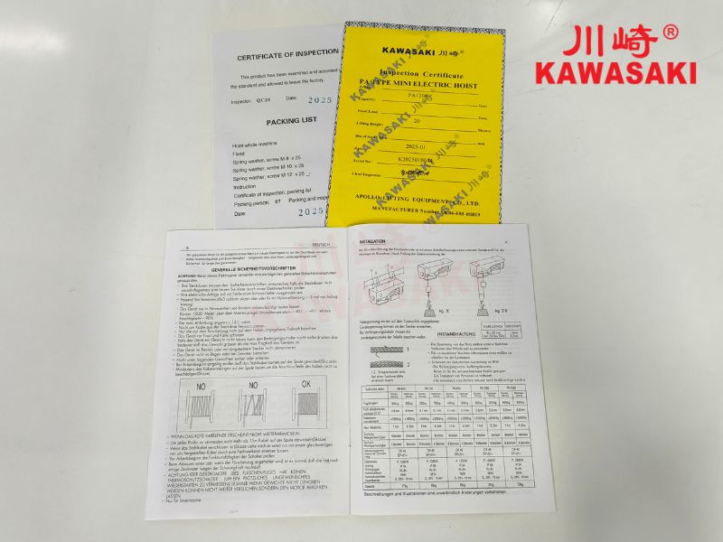 Tời điện có đầy đủ chứng từ CO, CQ