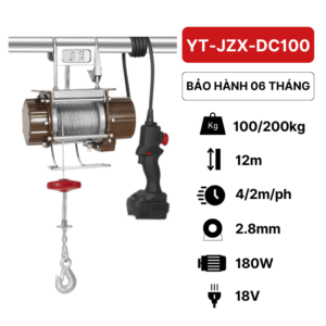 Tời nâng dùng pin 18V 100kg YT-JZX-DC100Tời pin 18V 100kg