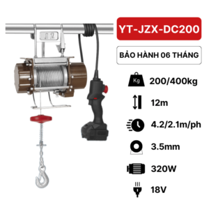 Tời nâng dùng pin 18V 200kg YT-JZX-DC200Tời pin 18V 200kg