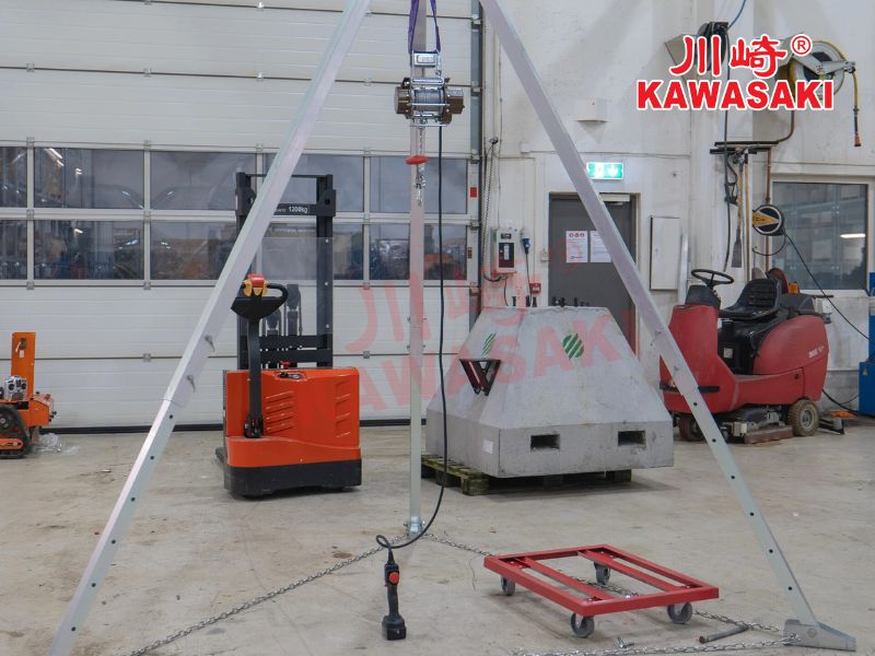 Tời pin được sử dụng trong nhà xưởng