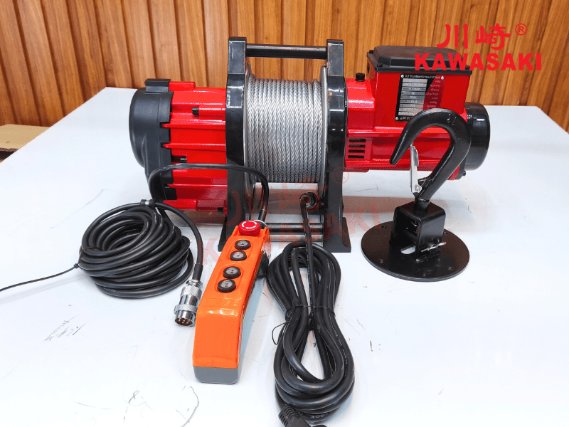 Máy tời hộp số đa năng chân đế Kawasaki