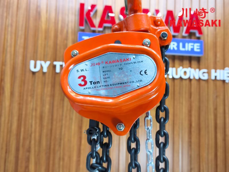 Pa lăng xích kéo tay 3 tấn 5m TD Kawasaki