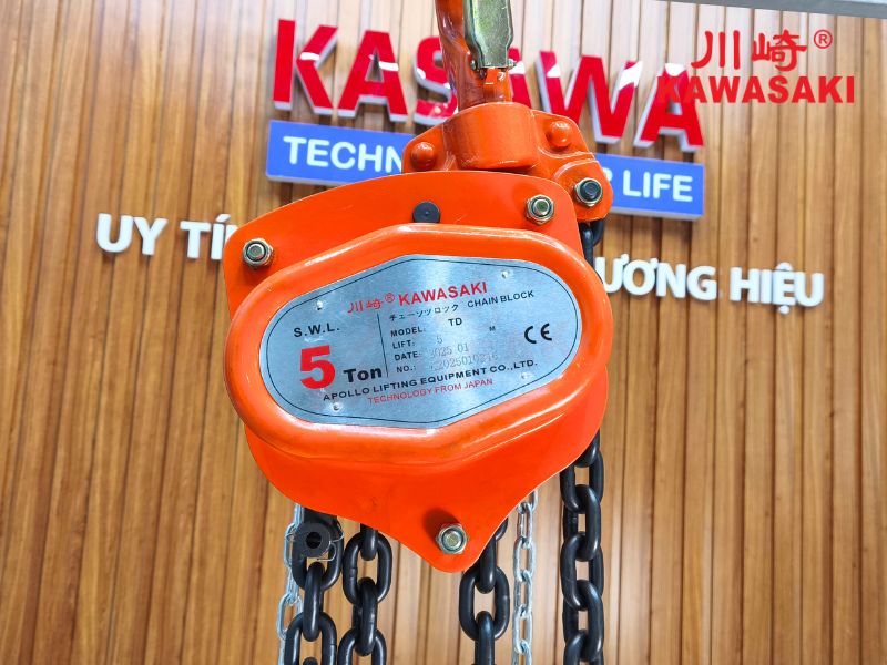 Pa lăng xích kéo tay 5 tấn 5m TD Kawasaki