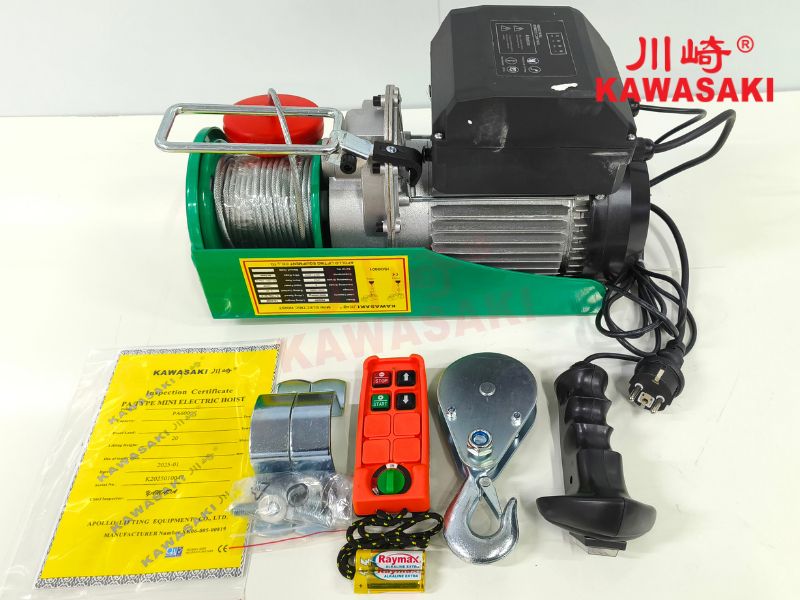 Tời điện mini PA600 tích hợp sẵn điều khiển từ xa