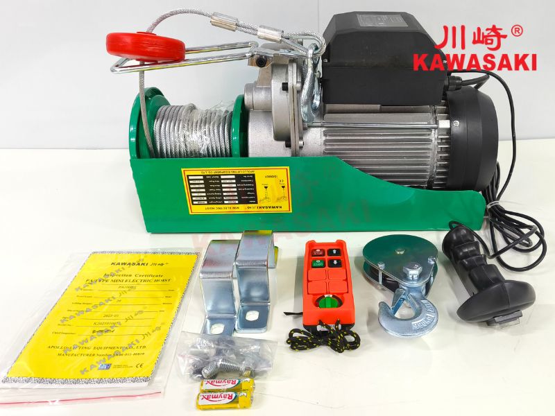 Máy cho khả năng tải tối đa 1000kg khi đi cáp đôi