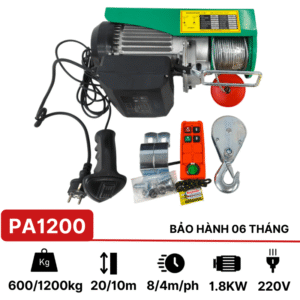 Tời điện treo mini PA1200 Kawasaki (remote)Tời điện treo PA1200 Kawasaki được tích hợp sẵn điều khiển từ xa