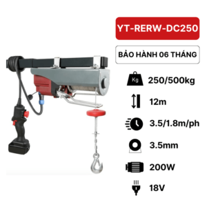 Tời pin mini cố định 18V YT-JZX-DC250Tời pin 18V 250kg