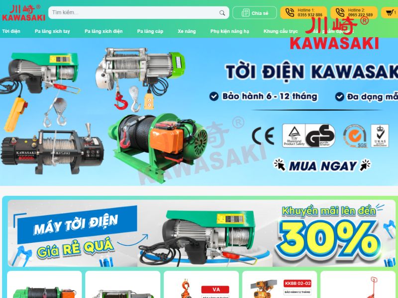 Kawasaki Lift - Địa chỉ cung cấp tời điện mini PA, CDK1 cũ giá tốt