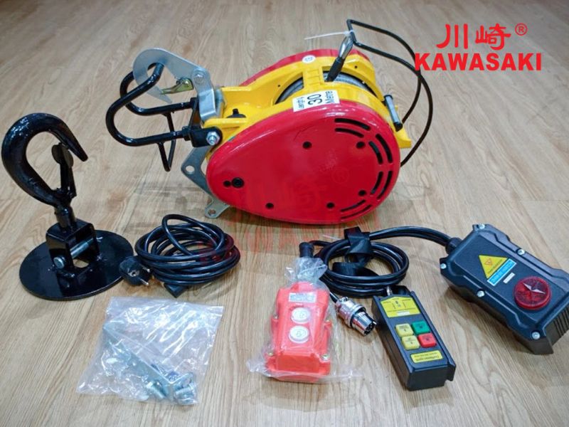 Tời than SK-500 Kawasaki tải trọng nâng 500kg, cáp Ф6mm x 30m, tốc độ nâng 15m/phút, trọng lượng 30kg