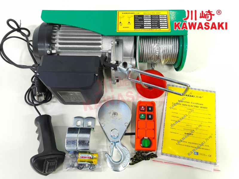 Tời điện mini PA có tay bấm điều khiển từ xa